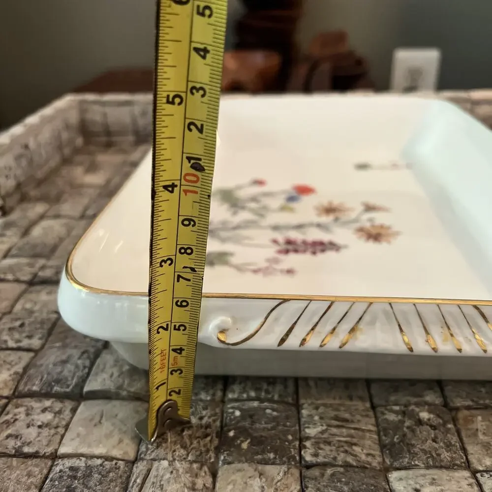 Louis Lourioux France Le Faune Wildflower Porcelain Baking Dish Ramekin Lot 10